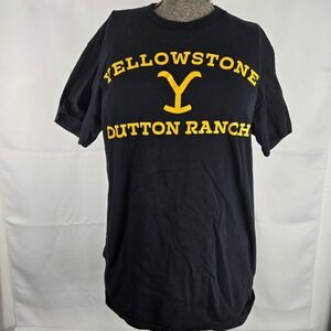 Yellowstone Dutton Ranch Graphic Tee Black Cotton T-Shirt TV Show M Western Cool